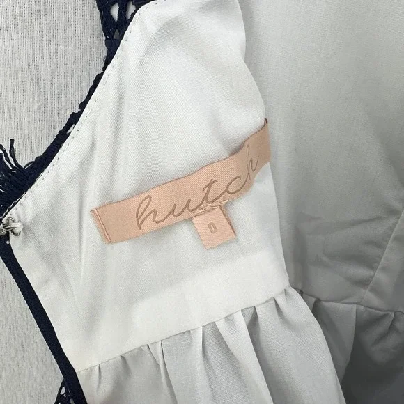 ANTHROPOLOGIE Hutch Crochet Dress Womens 0 Navy Blue Sleeveless Lace NWOT - Picture 10 of 15